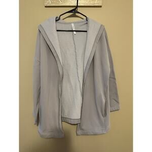 Fabletics Gray Women's Activewear Hooded Cardigan Sweater